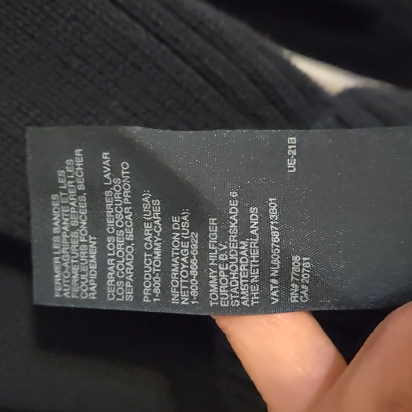 Vintage, Tommy Hilfiger, Navy, Grey, Quality Knit Sweater, Zip Neckline, Sz Lg - Picture 9 of 12